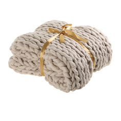 Плед вязанный классик 150х200 кремовый Hema home