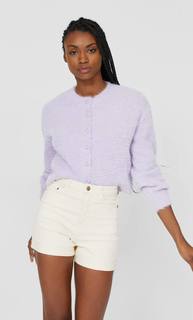 Stradivarius Шорты Mom Fit Облегающего Кроя Женская Коллекция Ванильный 40