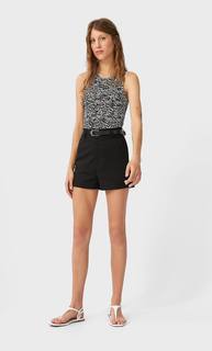 Stradivarius Базовые Шорты С Ремнем Женская Коллекция Черный 40