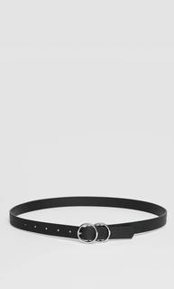 Stradivarius Тонкий Ремень С Перекрестной Пряжкой Женская Коллекция Черный 80