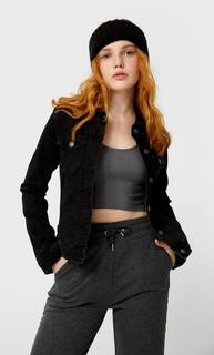 Stradivarius Джинсовая Куртка Облегающего Кроя Женская Коллекция С Эффектом Потертости Xs
