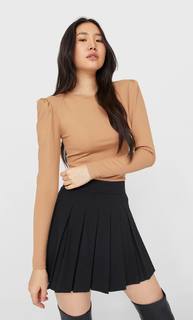 Stradivarius Топ С Подплечниками Женская Коллекция Бежевый S
