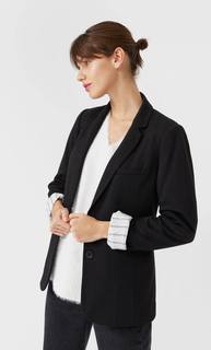 Stradivarius Базовый Трикотажный Пиджак Женская Коллекция Черный Xl