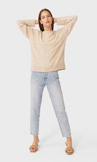 Stradivarius Свитер С Круглым Вырезом Женская Коллекция Бежевый S