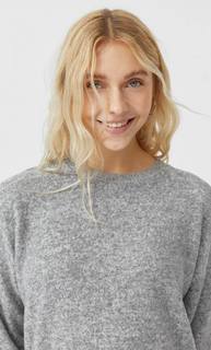 Stradivarius Свитер С Круглым Вырезом Женская Коллекция Пестро-Серый M
