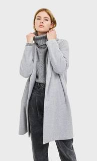 Stradivarius Пальто Из Трикотажной Ткани С Начёсом Женская Коллекция Серый Средний S