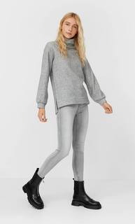 Stradivarius Свитер С Высоким Воротником Женская Коллекция Пестро-Серый S