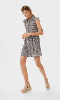 Stradivarius Короткое Платье-Рубашка Женская Коллекция Белый Xl