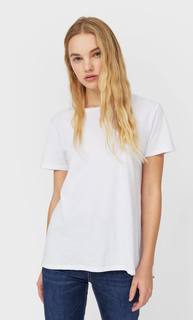 Stradivarius Базовая Футболка Асимметричного Кроя Женская Коллекция Белый Xs