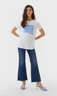 Stradivarius Футболка С Принтом Женская Коллекция Белый L