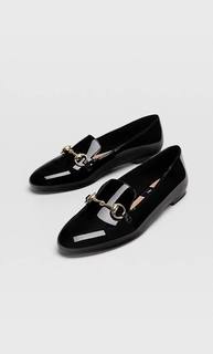 Stradivarius Черные Лоферы С Пряжкой Женская Коллекция Черный 40
