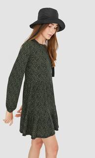 Stradivarius Мини-Платье С Принтом Женская Коллекция Хаки L