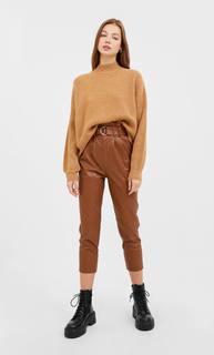 Stradivarius Свитер С Высоким Горлом Женская Коллекция Бежевый S