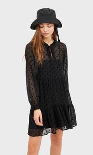 Stradivarius Мини-Платье С Вышивкой Плюмети Женская Коллекция Черный L
