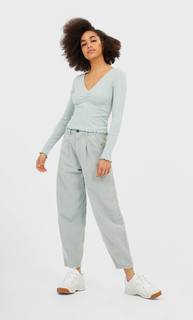 Stradivarius Футболка С V-Образным Вырезом Женская Коллекция Multicolor M