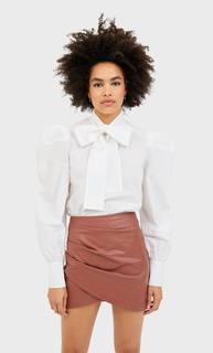 Stradivarius Короткая Юбка-Парео Из Искусственной Кожи Женская Коллекция Multicolor 32