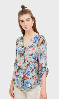 Stradivarius Рубашка С Рукавами Длиной 3/4 Женская Коллекция Зеленый M