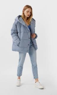 Stradivarius Куртка В Стиле Оверсайз Женская Коллекция Небесно-Голубой S