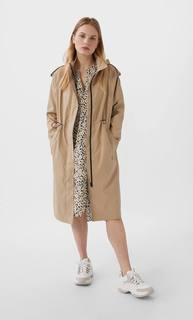 Stradivarius Куртка-Парка С Капюшоном Женская Коллекция Бежевый M