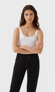 Stradivarius Эластичная Базовая Майка На Бретелях Женская Коллекция Белый L