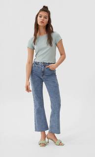 Stradivarius Футболка С Волнистой Кромкой Женская Коллекция Multicolor S