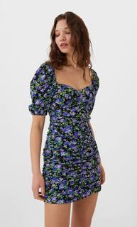 Stradivarius Короткое Платье В Стиле Пэчворк Женская Коллекция Multicolor M