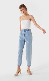 Stradivarius Топ На Бретелях Со Сборкой Женская Коллекция Цвет Небеленого Полотна S