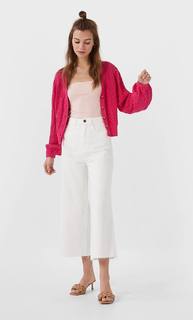 Stradivarius Трикотажный Кардиган С Объемными Рукавами Женская Коллекция Multicolor S