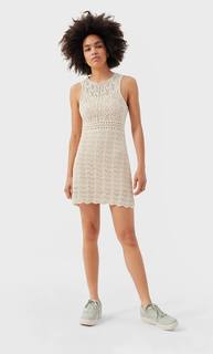 Stradivarius Мини-Платье С Кружевом Кроше Женская Коллекция Multicolor M