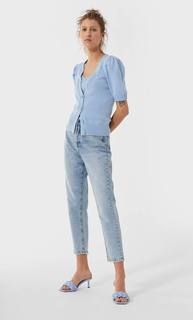 Stradivarius Кардиган С Короткими Рукавами Женская Коллекция Небесно-Голубой M