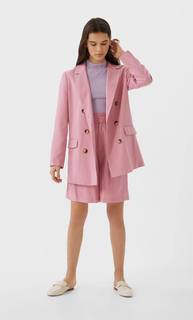 Stradivarius Двубортный Пиджак Женская Коллекция Multicolor M