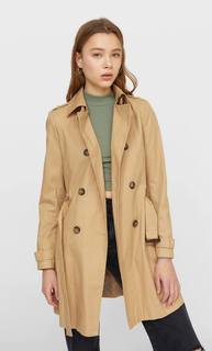 Stradivarius Базовый Тренч Женская Коллекция Бежевый S