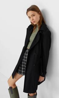 Stradivarius Базовый Тренч Женская Коллекция Черный M