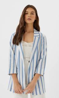 Stradivarius Открытый Пиджак В Стиле Рустик Женская Коллекция Multicolor Xl