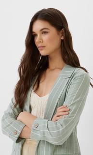 Stradivarius Открытый Пиджак В Стиле Рустик Женская Коллекция Пастельно-Зеленый L