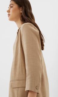Stradivarius Открытый Пиджак В Стиле Рустик Женская Коллекция Бежевый Средний L