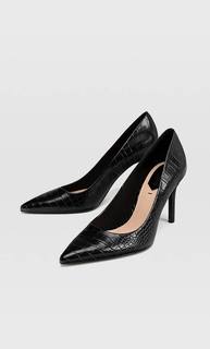 Stradivarius Черные Туфли На Каблуке С Тиснением Женская Коллекция Черный 38