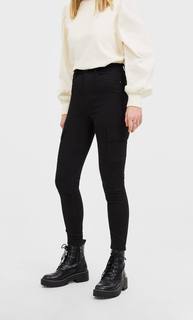 Stradivarius Брюки Карго Скинни Женская Коллекция Черный 36