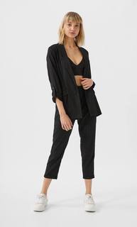 Stradivarius Базовый Пиджак В Полоску Женская Коллекция Черный Xl