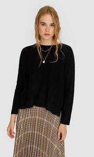 Stradivarius Свитер Со Спущенными Плечевыми Швами Женская Коллекция Черный M