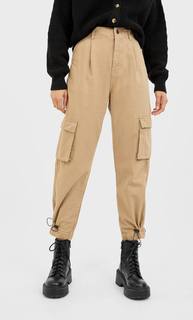 Stradivarius Брюки В Стиле Милитари Женская Коллекция Multicolor 34