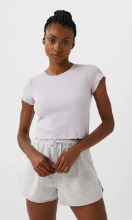 Stradivarius Футболка С Волнистой Кромкой Женская Коллекция Multicolor Xs