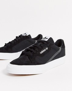 Черные кроссовки adidas Originals Continental Vulc-Черный