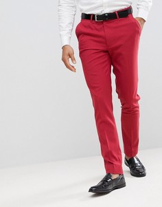 Красные строгие зауженные брюки ASOS DESIGN-Красный