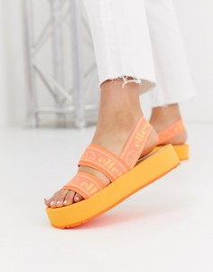 Оранжевые сандалии на плоской платформе Ellesse giglio-Оранжевый