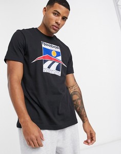 Черная футболка с логотипом Reebok-Черный