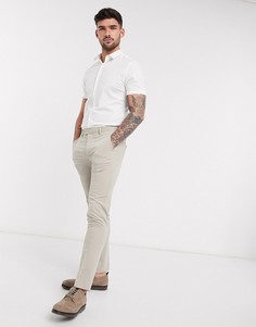 Белая облегающая рубашка с короткими рукавами New look-Белый