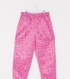 Розовые жаккардовые брюки COLLUSION Plus-Розовый