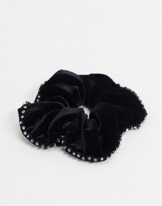 Черная бархатная резинка для волос ASOS DESIGN-Черный