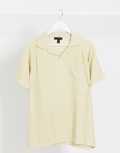 Поло бежевого цвета ASOS DESIGN-Бежевый